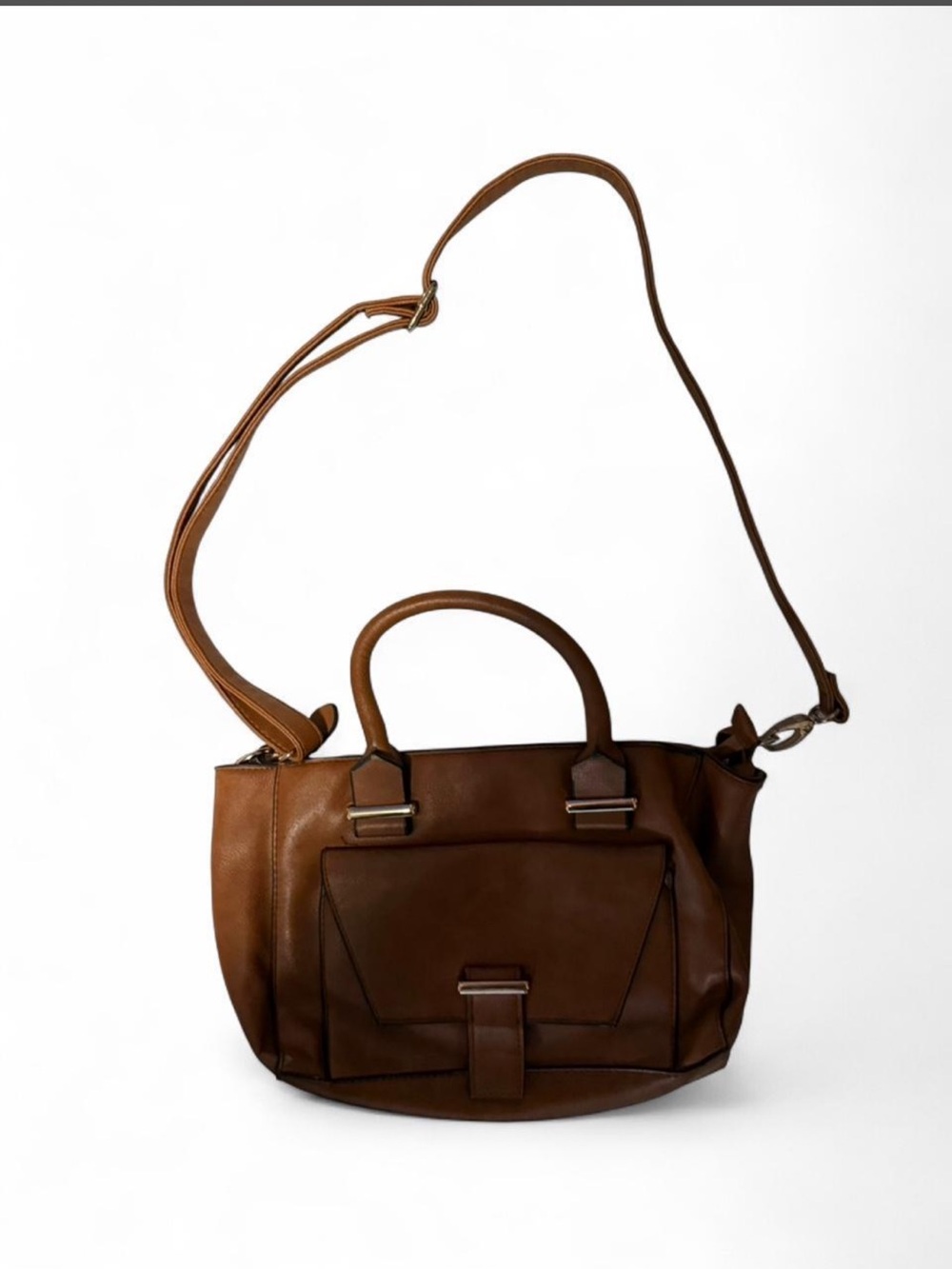 brown faux leather crossbody satchel from Dorothy Perkins
